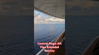 Carnival Magic Aft View Extended Balcony at sunrise. #aftviewbalcony #carnivalmagic #sunrise #cruise