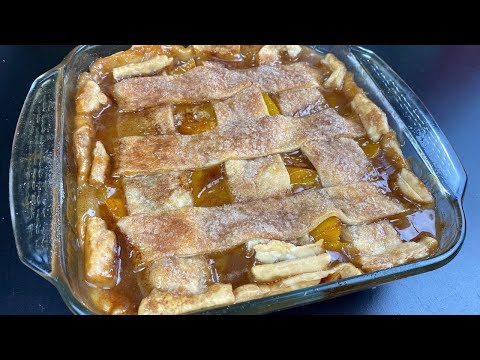 Super Easy PEACH COBBLER RECIPE!! Peach Cobbler with Canned Peaches | How to make Peach Cobbler