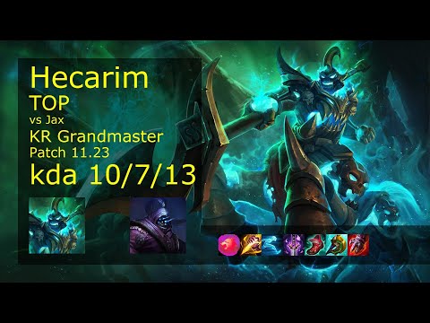 Hecarim vs Jax Top - KR Grandmaster 10/7/13 Patch 11.23 Gameplay // [롤] 헤카림 vs 잭스 탑