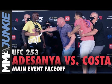 Paulo Costa throws white belt at Israel Adesanya | UFC 253 faceoff