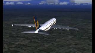 preview picture of video 'fsx flight from changi airport (WSSS) to heathrow (EGLL) with a a380 of singapore airlines'