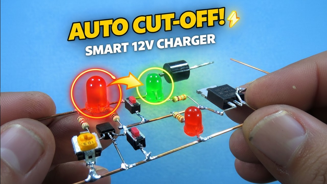 Smart 12V Battery Charger With Auto Cut Off DIY Circuit
