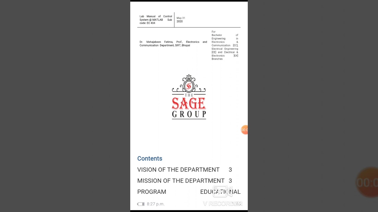 Control System Lab Experiment No. 3 transfer function