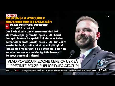 Vlad Popescu Piedone solicită scuze publice în urma acuzațiilor false lansate de candidatul USR
