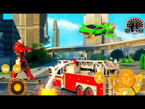 Flying Fire Truck Transform - Fire Truck Game -Android gameplay #2