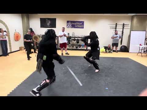 Heatmiester 2025 HEMA tournament. Kenjutsu match. Akado sparring katana vs VB, Purple Heart armory