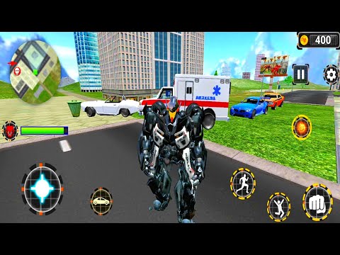 Grand Police Flying Car Transform Game: US Police Robot City Battle - Android Gameplay