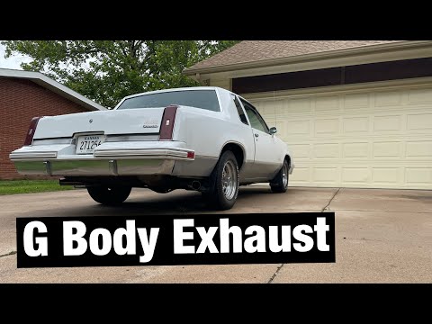 3\" Exhaust install on G body Cutlass. Race Mufflers.