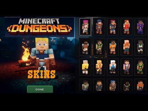 Minecraft Dungeons - ALL Minecraft Playable Characters & DLC Skins! (Minecraft Dungeons)
