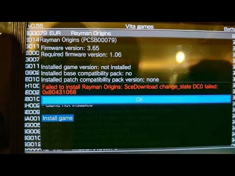 Failed to install fix PKJG PS Vita