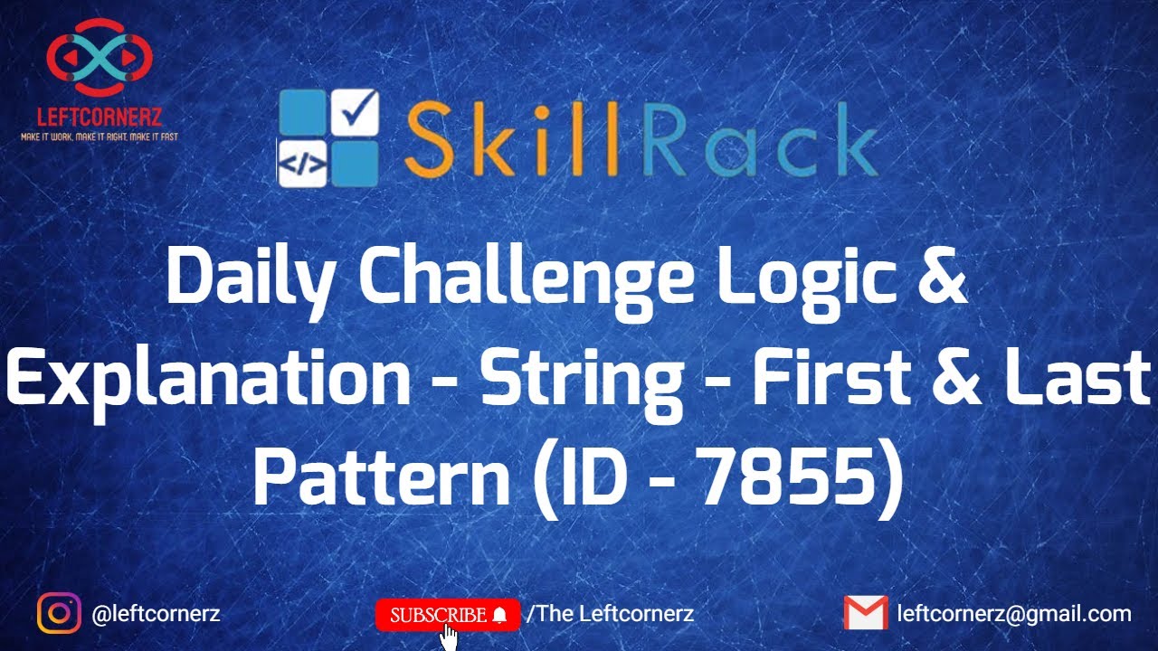 string - first and last pattern(05-06-2021) | skillrack daily challenge