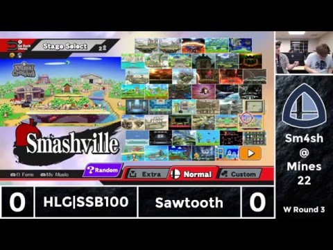 Sm4sh@Mines 22 - Sawtooth (Mii Brawler) Vs. HLG|SSB100 (Lucina) - Winners Round 3
