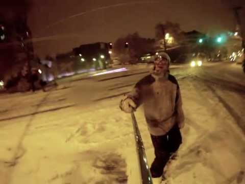 Snowboarding: Queen Anne Ave. Seattle GoPro HD