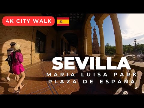SEVILLA Spain 🇪🇸 | 4K City Walk PLAZA DE ESPAÑA & Maria Luisa Park (WITH CAPTIONS)