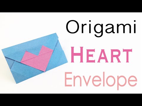 Super Easy☺︎Origami Paper Heart Envelope - Origami Kawaii〔#090〕