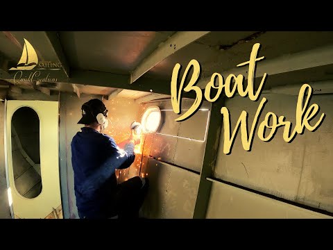 Sailing QC # 24 | More Boat Work Starboard Windows & Companionway - Steel Sailboat Restoration