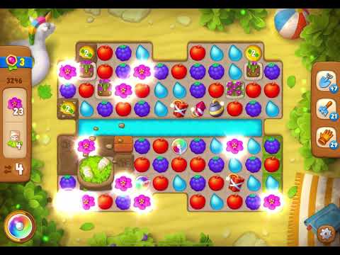 GardenScapes Level 3246 no boosters (12 moves)