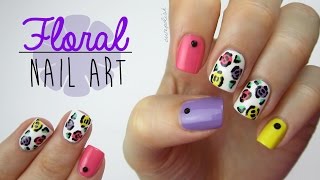 Colorful Floral Nails (using a toothpick!)
