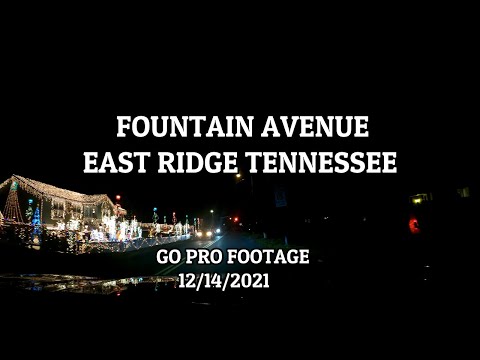 CHRISTMAS LIGHTS GO PRO FOOTAGE IN FOUNTAIN AVENUE EAST RIDGE TENNESSEE DECEMBER 14, 2021