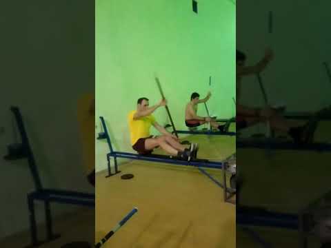 Kayak Ergometer training.  Emin Sukiasyan and Artsrun Misakyan