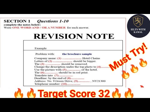 Revision  note - IELTS Listening practice Test 2022  With answers | IELTS Listening