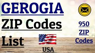GEORGIA ZIP CODE s List || USA-UNITED STATES OF AMERICA || 950 ZIP Codes.