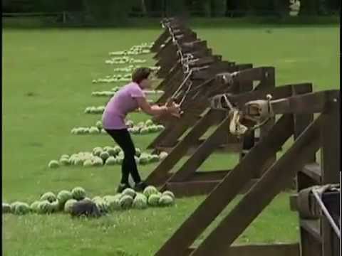 Girl Gets Watermelon Catapult in the FACE!!!  *EPIC SOUND*