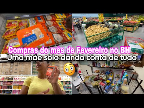 Compras do Mês de Fevereiro no BH de Uberlândia | Mãe Solo Fazendo Milagre com o Orçamento 😱