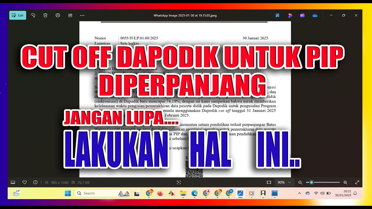 Perpanjangan Waktu Cut Off Dapodik untu PIP Tahap 1 Tahun 2025