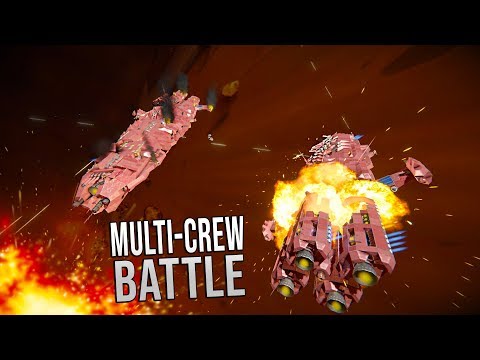 MULTI-CREW BATTLE! - Space Engineers Battle - Multi crew POV!