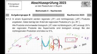 Abschlussprüfung Mathematik 2023 Nachtermin B1 (Daten Zufall)