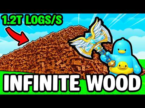 Chopping INFINITE WOOD with the RAREST AXE in ROBLOX...