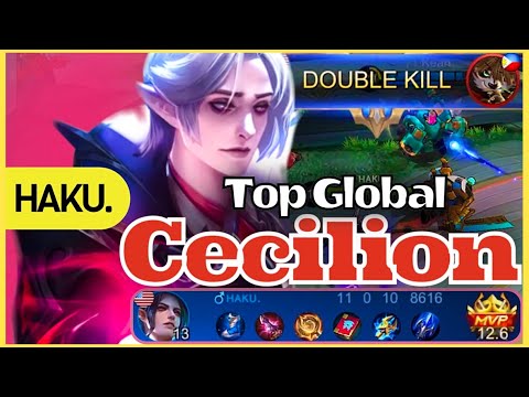 TOP 4 GLOBAL CECILION WISTERIA COUNT INSANE MASSIVE DAMAGE PERFECT GAMEPLAY | Rank 4 HAKU. | MLBB
