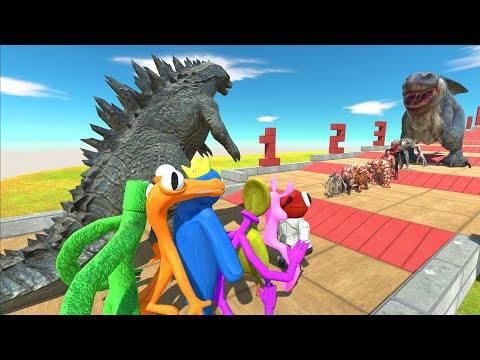 Infernals Climb Challenge | Rainbow Friends VS Godzilla 2014 - Animal Revolt Battle Simulator