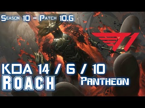 T1 Roach PANTHEON vs TRYNDAMERE Top - Patch 10.6 KR Ranked