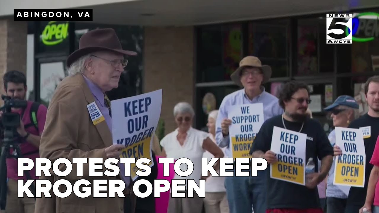 Residents protest closing of Kroger locations in Abingdon and Kingsport