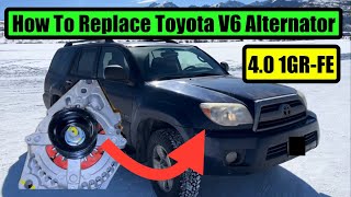 How To Replace Toyota 4Runner V6 4.0 Alternator Tacoma FJ Cruiser Land Cruiser HiLux Tundra 1GR-FE