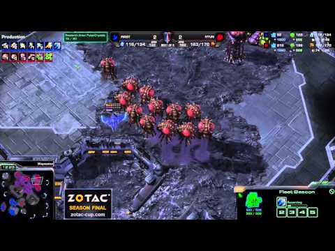 SC2 ZOTAC Season Finals Huyn vs First Game 5 ZvP StarCraft 2 gameplay 2014