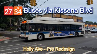 MTA & NYCT Bus: Q27 & Q34 Buses at Kissena Boulevard & Holly Avenue (Pre-Queens Bus Redesign)