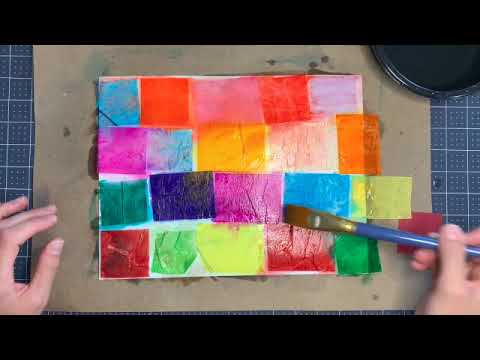 Part of a video titled Tissue Paper Bleed Art - YouTube