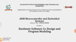 Embedded systems - Hardware Software Co-design and program Modeling | 18CS44 | 17EC62 || Veeresh H