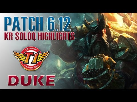 SKT T1 Duke - Gangplank Top Lane - KR LOL Challenger 809LP Highlights