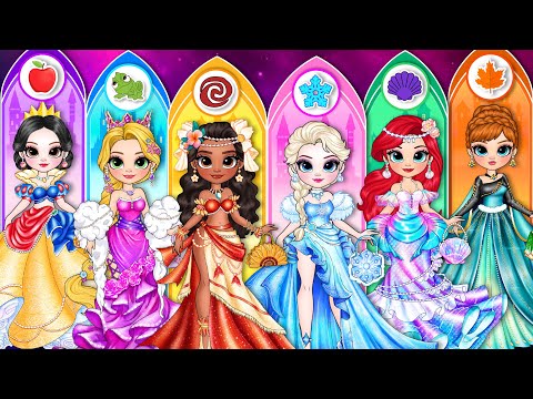 Disney Princess Glow Up Into Prom Fashion | DIY Paper Dolls & Craft