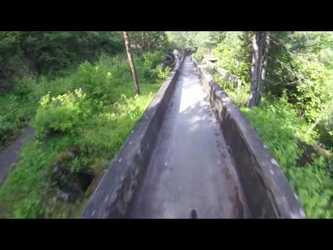 Riding the bobsled track from the 1984 Winter Olympics in Sarajevo
