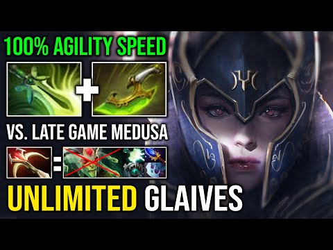 WTF Unlimited Moon Glaives 100% Max Agility Speed Luna Even Late Game Medusa Can't Stop Dota 2