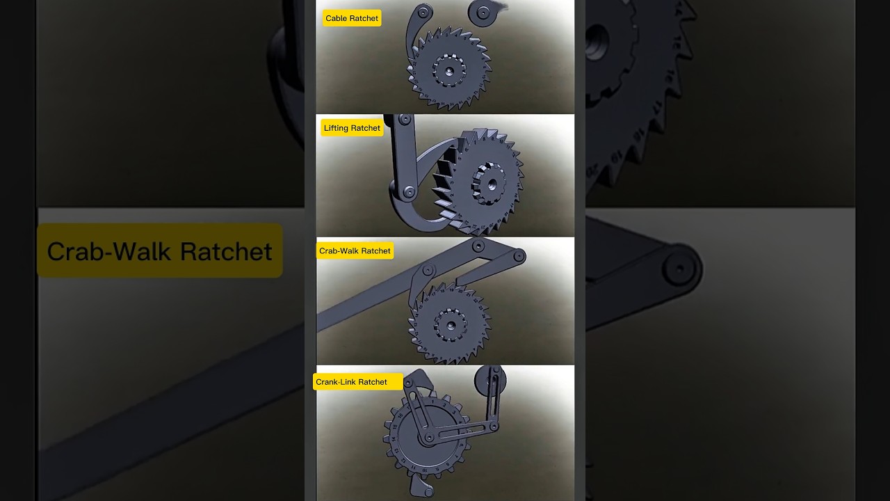 Ratchet Mechanism Types: Cable, Lifting, Crab Walk & Crank Link Motion | Advanced Motion Video