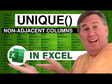 Excel Unique of Non-Adjacent Columns - Episode 2252