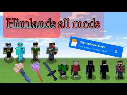 HIMLANDS all mods for minecraft pe |  HIMLAND'S all entity |  Ezio trident |  minecraft |  Hero op |