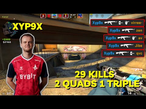 xyp9x Faceit POV w/ dev1ce Overpass - 29 KILLS - 2 QUADS AND 1 TRIPLE! xyp9x POV!