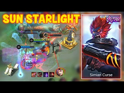 HYPER SUN WITH HIS LOOOONG STAFF AND NEW SKIN "SIMIAN CURSE" 🐵 | WOLF XOTIC | MLBB